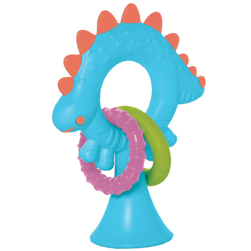 Manhattan Toys Stick-A-Saurus Silicone Teether & Rattle Assorted - 0m+