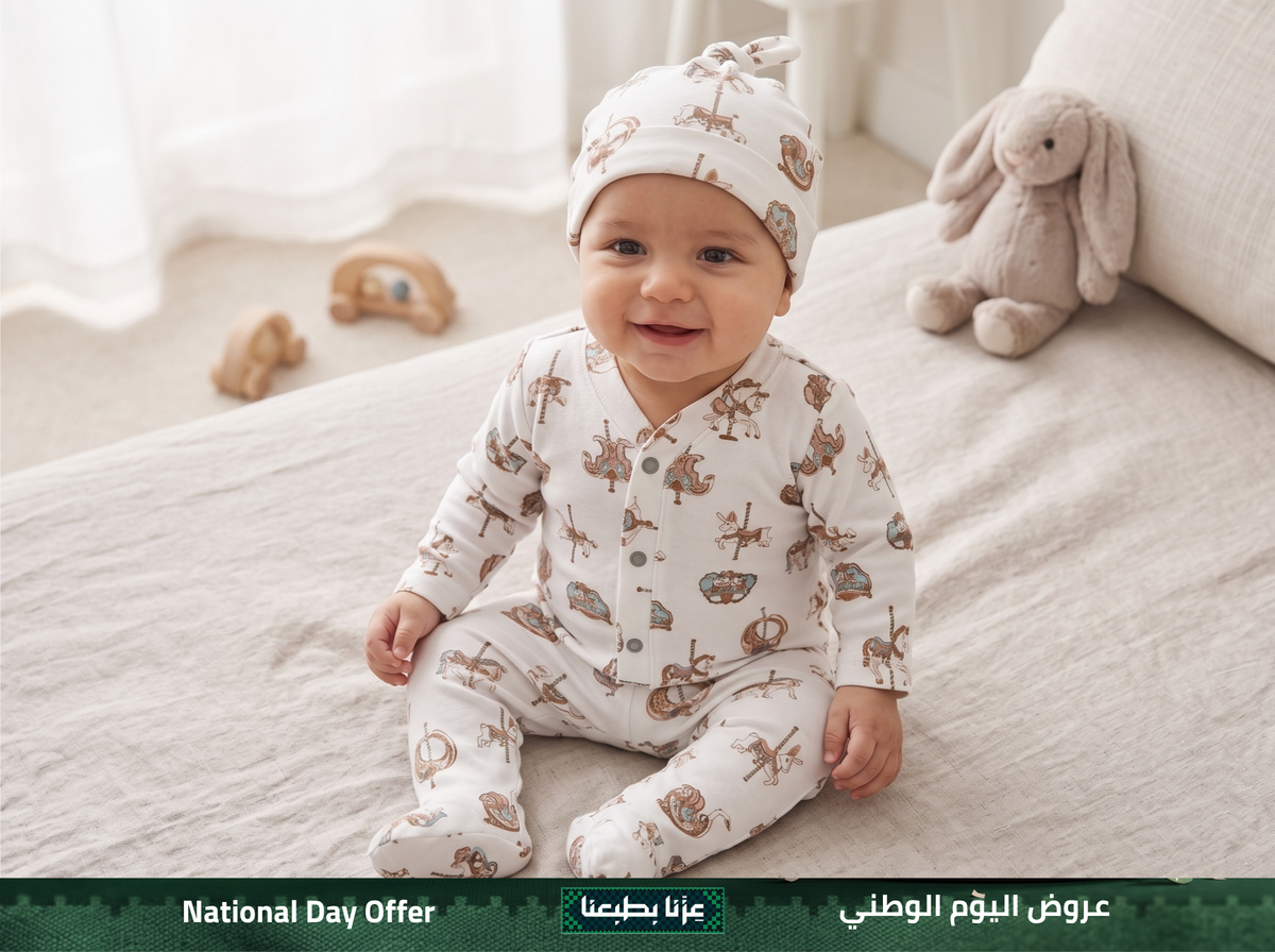 طقم ملابس قطني للمواليد من 3 قطع