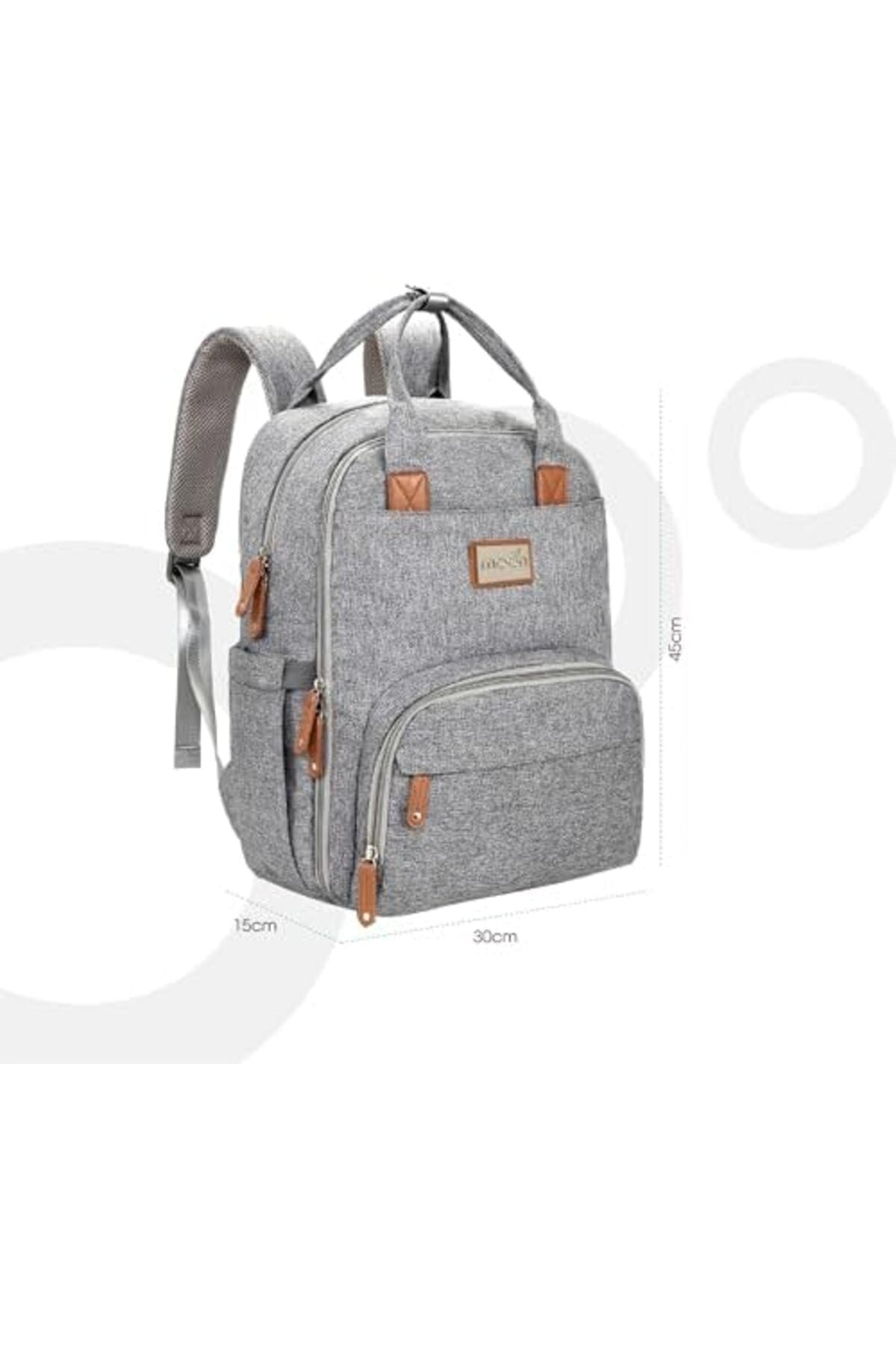 MOON NUTRA Diaper Backpack - Grey Melange