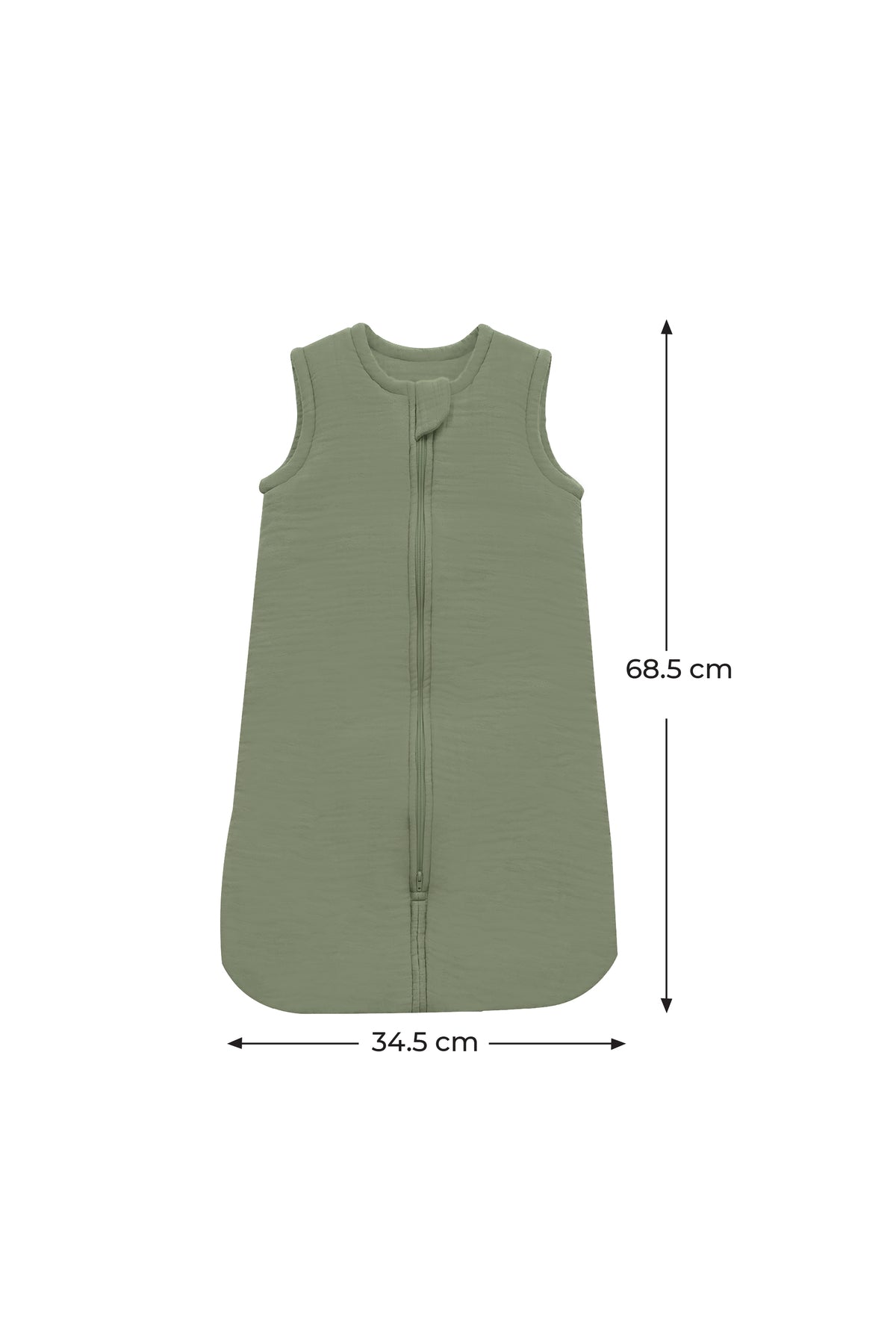 MOON Organic Crinkle Muslin Sleep sack  2.5 Tog (0-6Months )-Green
