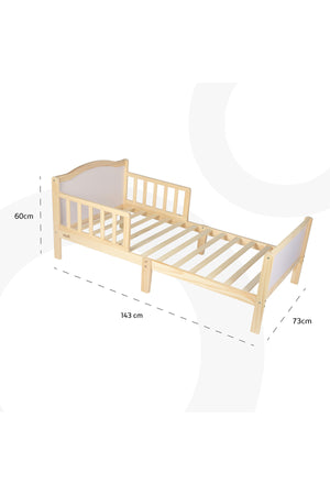 MOON Wooden Toddler Bed(143 x 73 x 60)-Natural wood