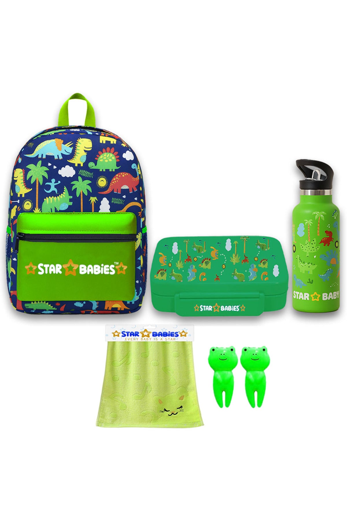 Star Babies - Kids' Back To School Set With Face Towel & 2 Fruit Pickers - Jungle - 6 Pcs