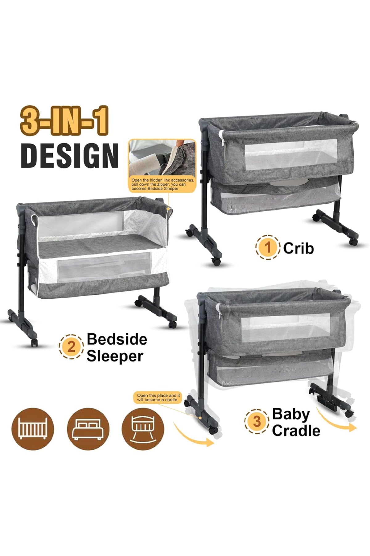 Star Babies - Bedside Crib & Head Support_Green