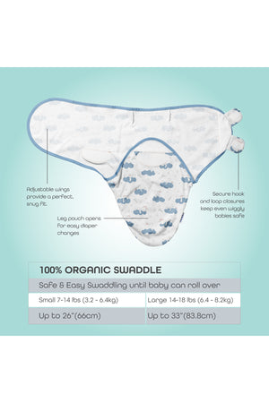 MOON Organic  swaddle - Blue Rabbit