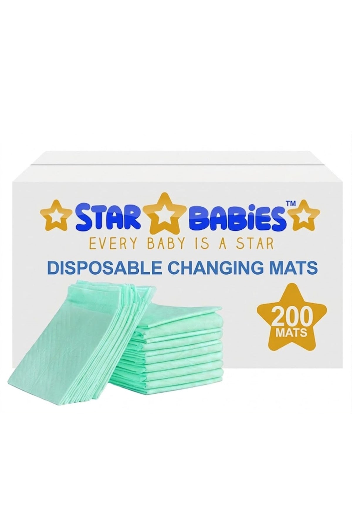 Star Babies  Disposable Changing Mats  60x90cm- Pack of 200-Green