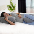 MOON Organic C Shaped Maternity Pillow-Light Grey