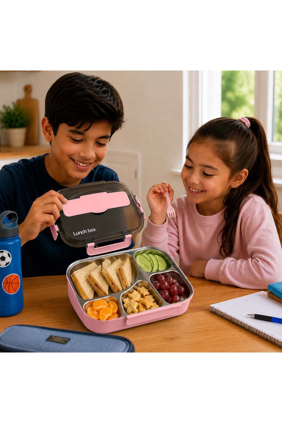 Cocobee Kids Oval Lunch Box – Non-Toxic, Food-Grade Material, (For Girls)- Pink