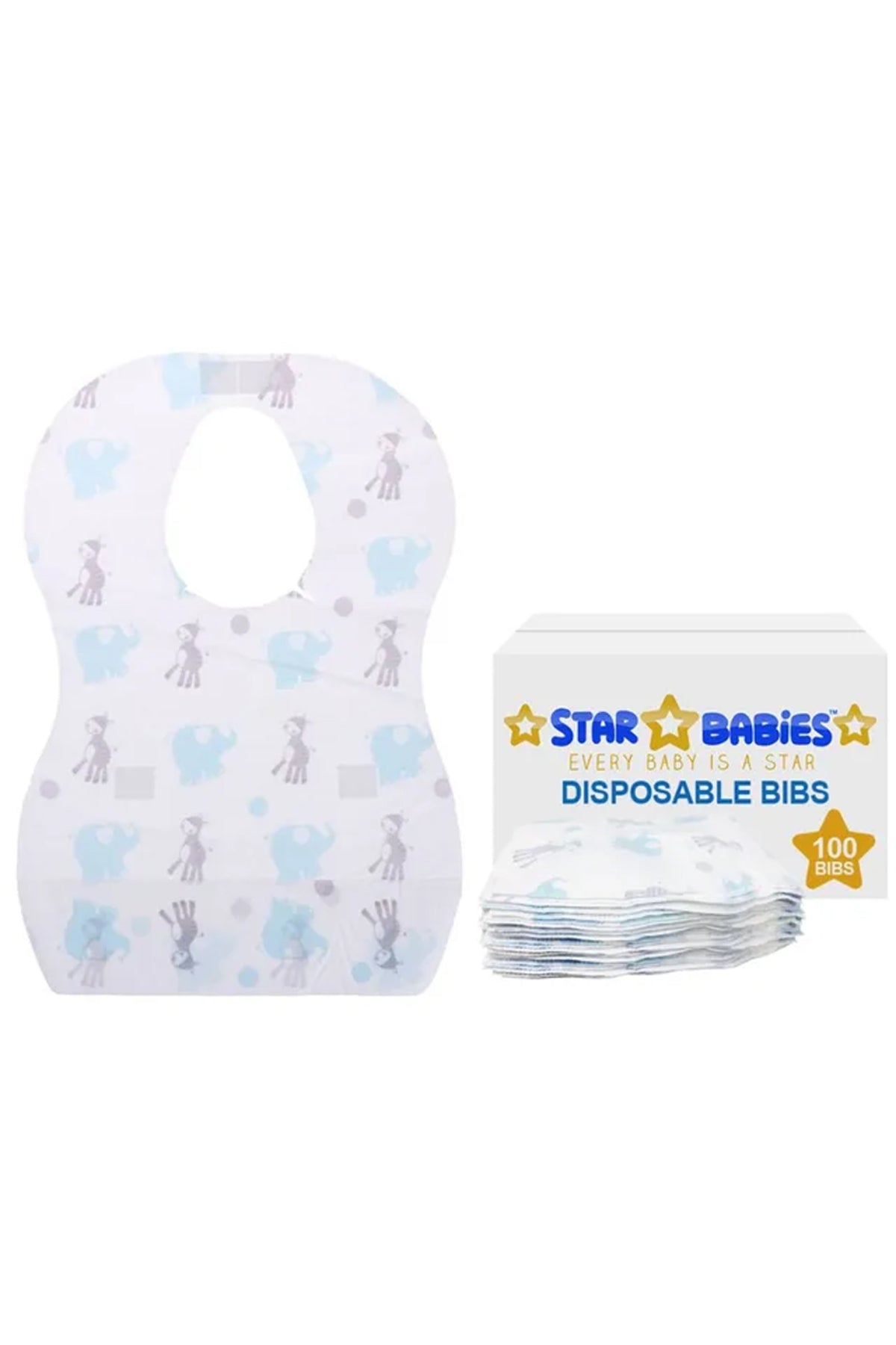 Star Babies Disposable Bibs - 100 Pieces