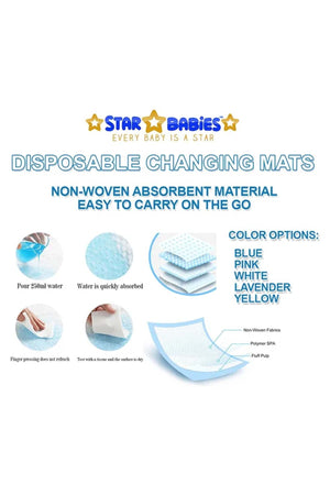 Star Babies Disposable Changing mats Large (45 x 60cm) Pack of 90 - Pink