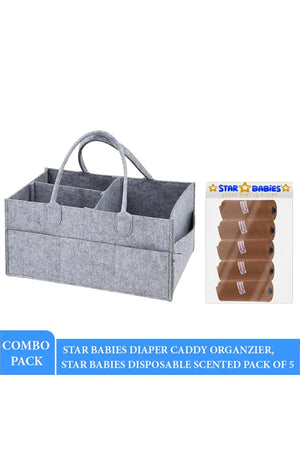 Star Babies - Caddy Diaper Bag w/ Scented Bag - 5pcs - Color May Vary