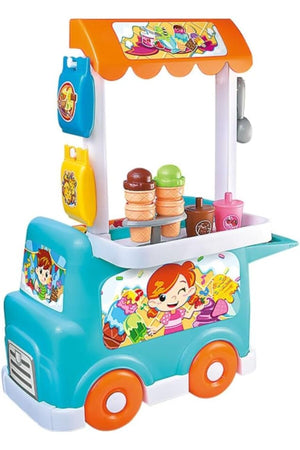 Little Learners Ice-Cream Truck Playset - Interactive Toy with Realistic Sound Effects and 26 Pieces