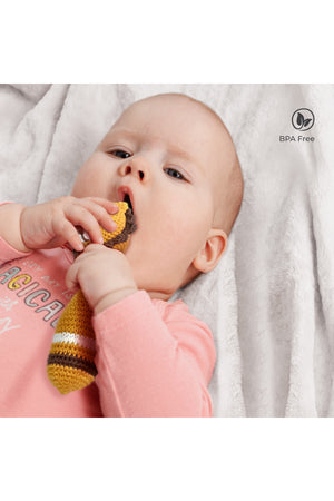 MOON Handcrafted Crochet Knitted Loop Rattle Toy-Tiger