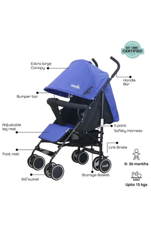 MOON Neo Plus Light Weight Travel Stroller,Royal blue