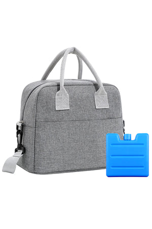 Star Babies Insulated Lunch Bag with Ice Pack Grey