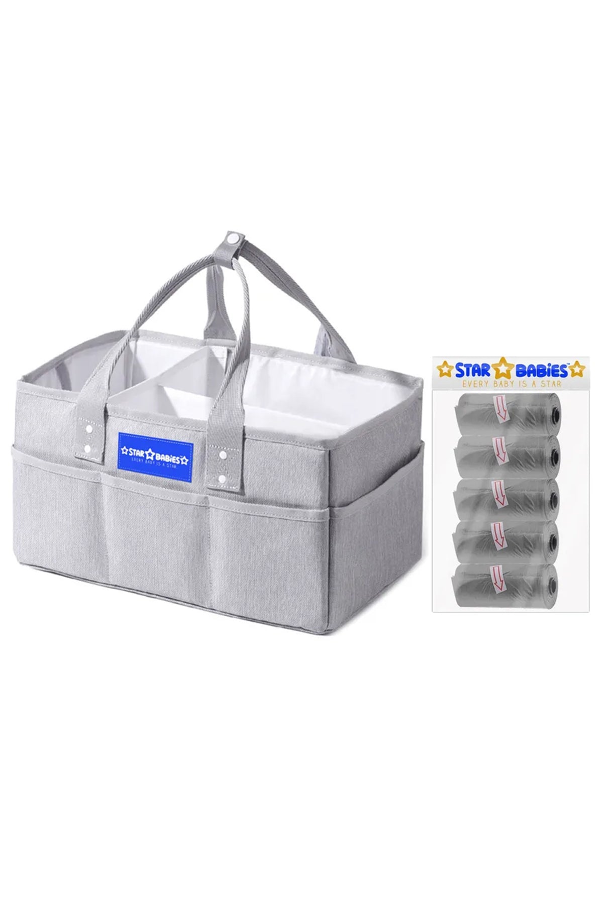 Star Babies - Caddy Diaper Bag Organizer With Scented Bag - 5pcs - Grey