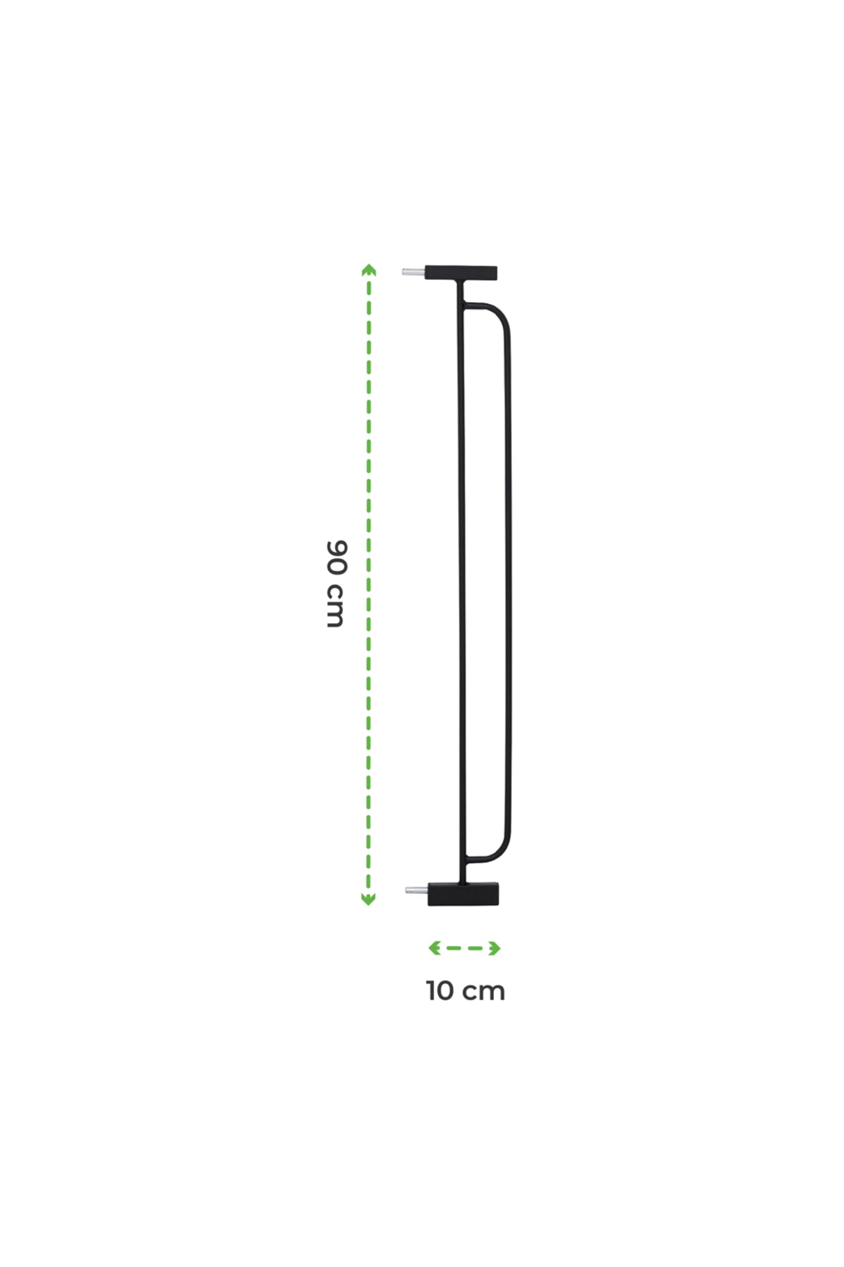 MOON Secura Baby Safety gate extension- 10cm Easy Install-Extra Wide metal extender - Black