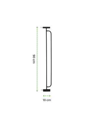 MOON Secura Baby Safety gate extension- 10cm Easy Install-Extra Wide metal extender - Black