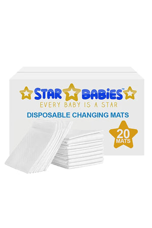 Star Babies - Disposable Changing Mat - L - 45 X 60 cm - 20pcs - White