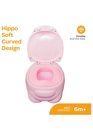 MOON Baby potty Hippo with PU Cushion  - Pink