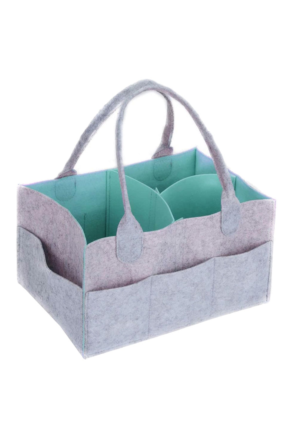 Star Babies Diaper Caddy Organizer - Green & Grey