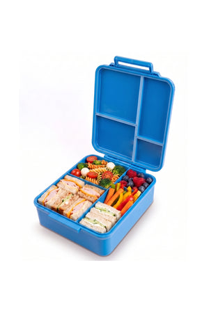 Cocobee Dino Tritan Bento Lunch Box With Food Jar, 4 Compartments, Leakproof & Microwave Safe, 1.87L , Bpa Free – Ages 3+(Blue)