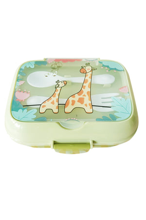 Star Babies - Kids Giraffe Print Lunch Box - Light Green