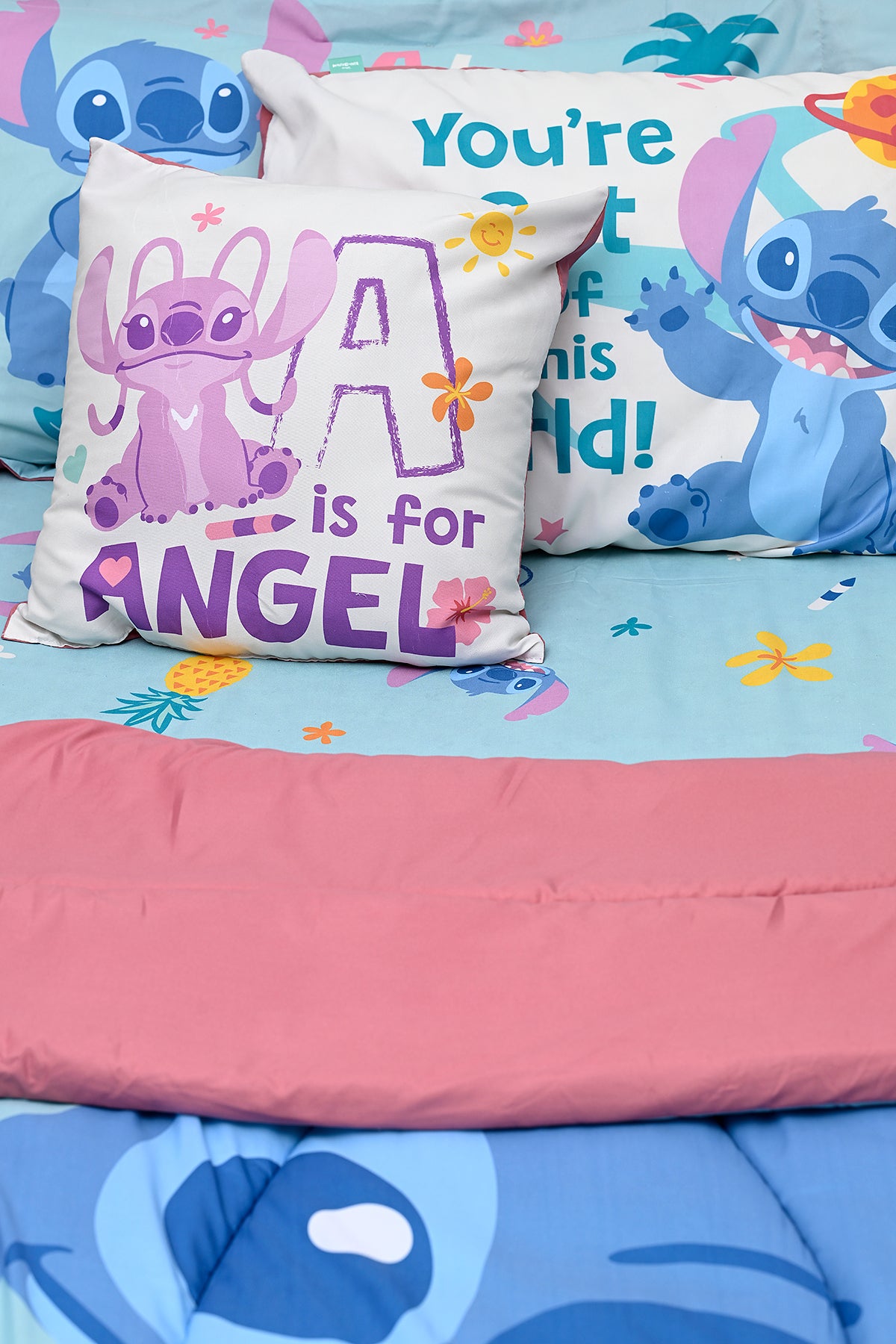 Lilo & Stitch 5-Piece Comforter Set, Brushed Microfiber, Polyester Shell, – Blue