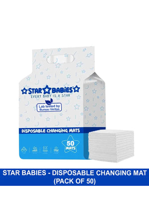 Star Babies - Disposable Changing Mats White - 50Pcs