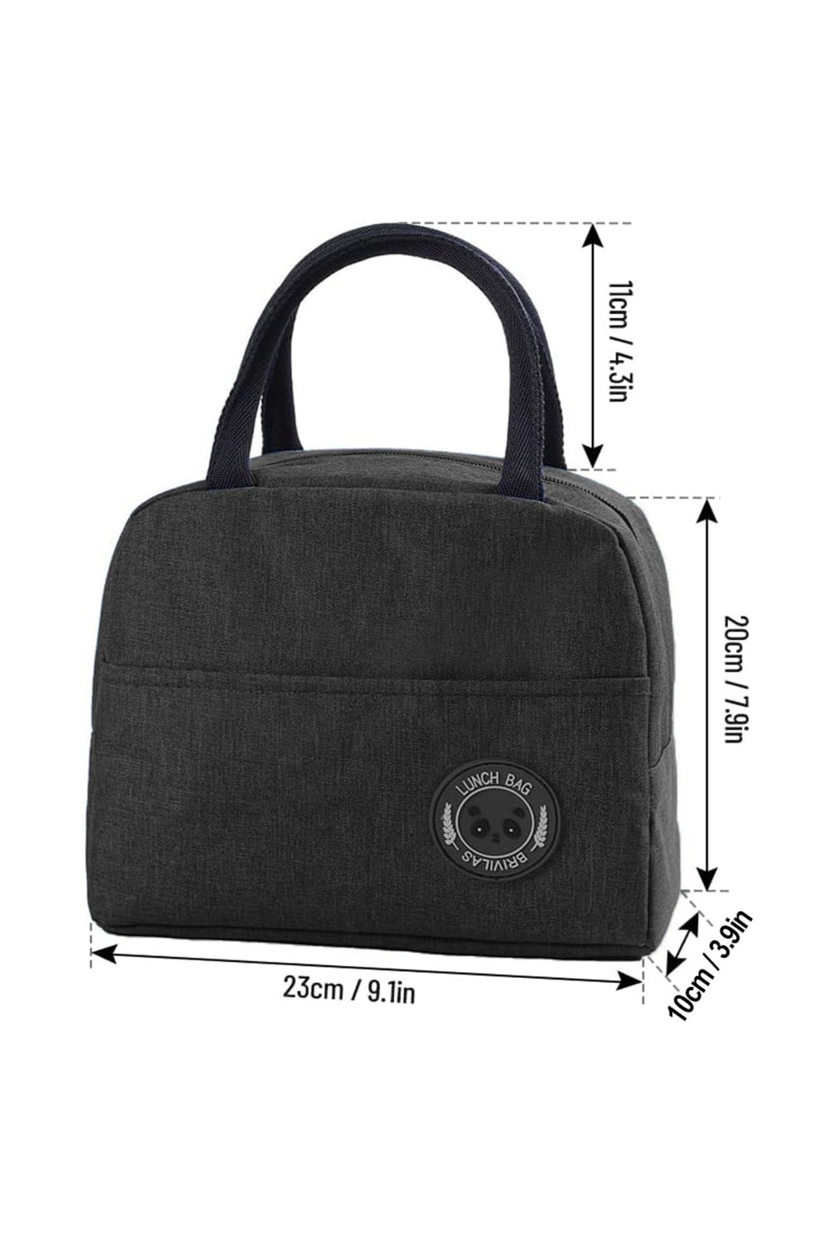 Star Babies Insulated Mini Lunch Bag with 5 Compartment Lunch Box and Fork-Spoon Set- Black