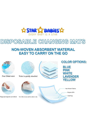 Star Babies Disposable Changing Mats - 30 Pc