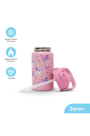 MOON Kids Insulated Water Bottle – BPA Free,Leak Proof Sipper for Toddlers – Eco-Friendly – Stays Cold or Warm for Hours -Unicorn