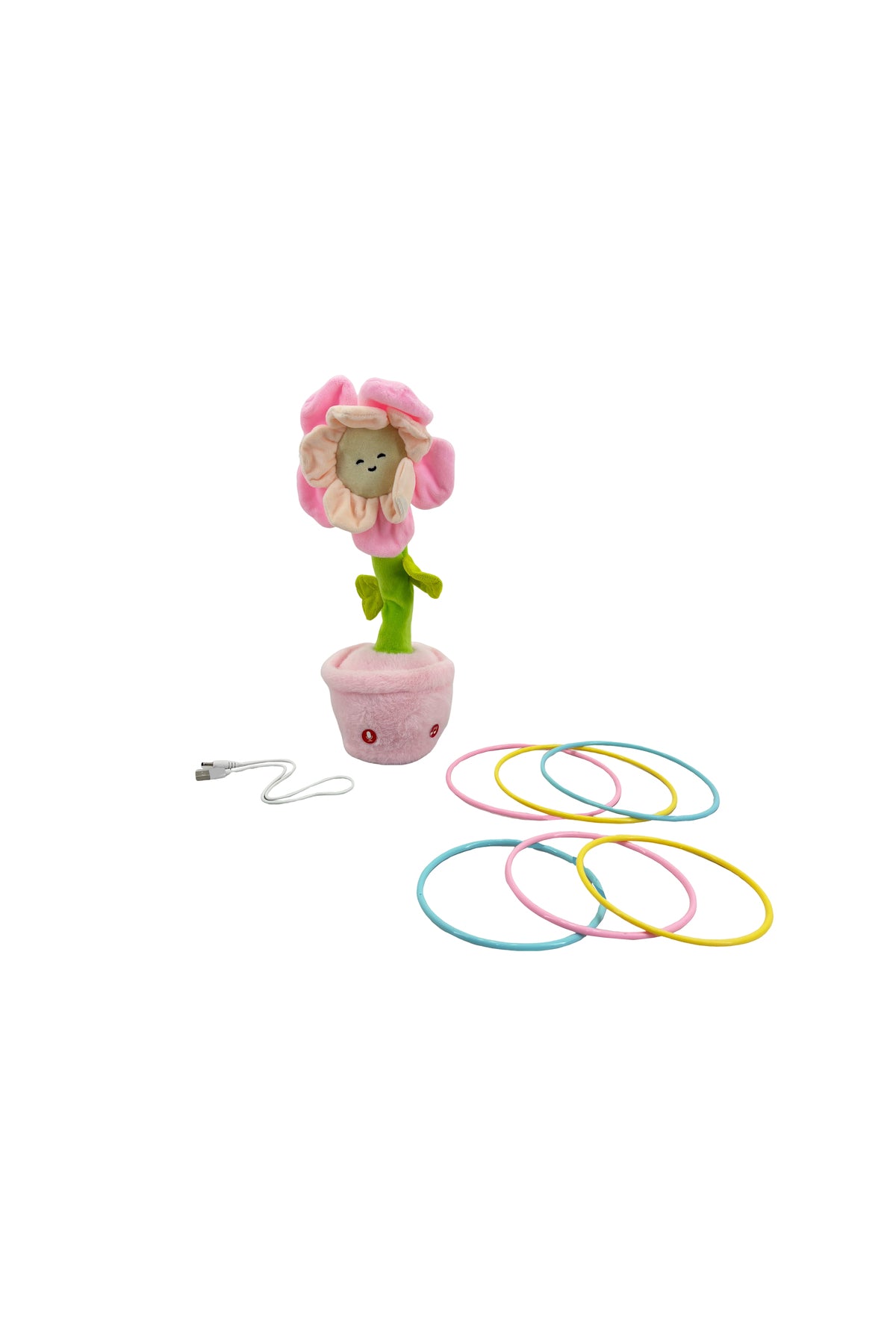 Galaxy Pinky Toy Musical Swing Flower for Kids, Ring Toss Interactive Flower Toy with Light and Music, Dancing Recording Flower Playset for Toddlers Boys and Girls