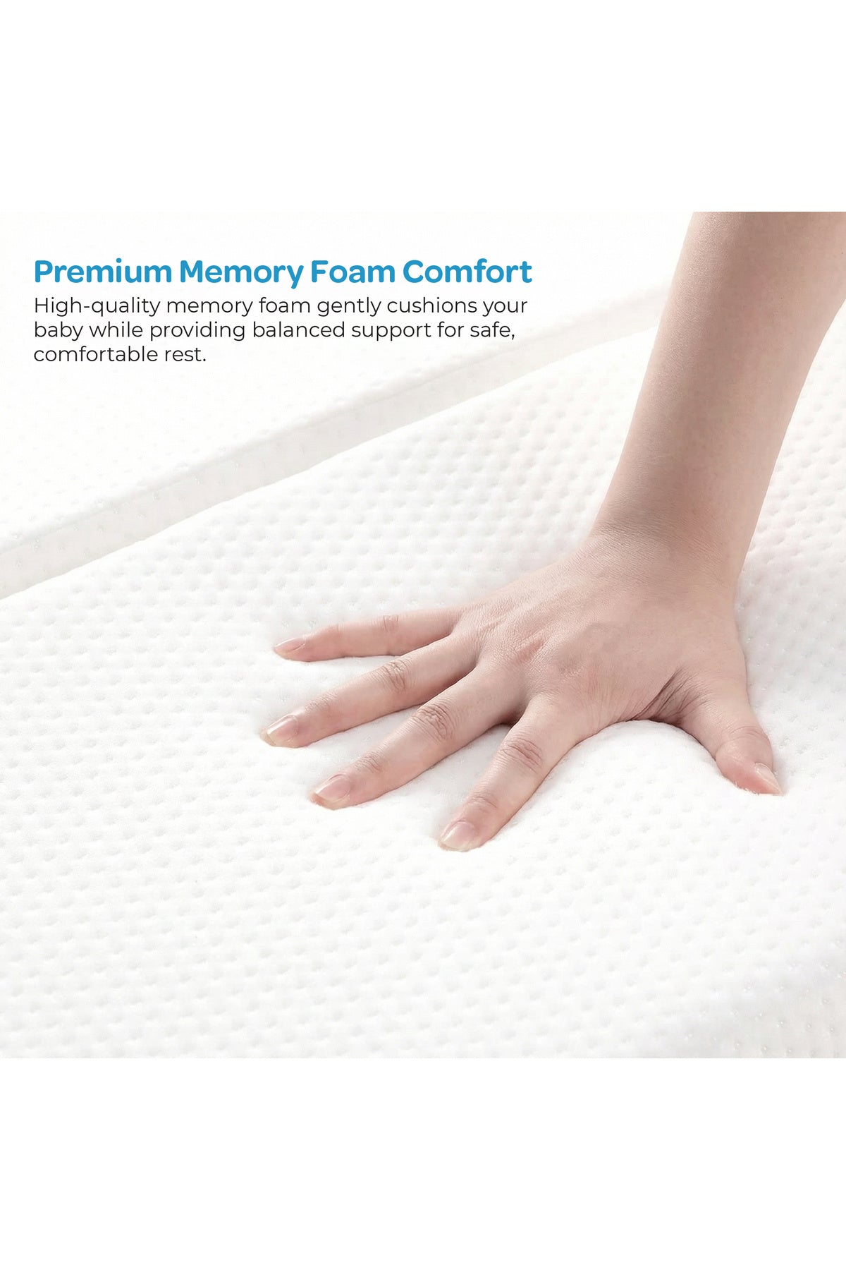 Moon  Trifold Baby Mattress, Dual-Sided Folding Foam Mattress for Newborns & Toddlers (0 Months+)- White