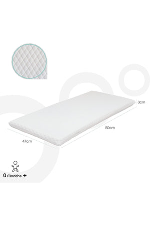 MOON  Baby quilted crib mattress - 0m+ ,White