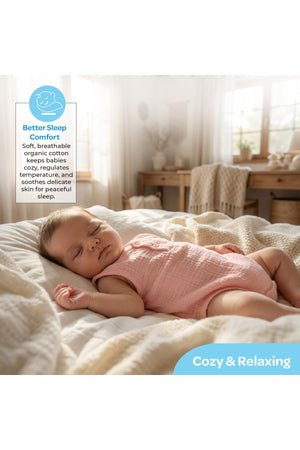 MOON Organic Crinkle Muslin Onesie (18-24 Months)-pink