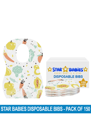Star Babies - Disposable Bibs -150pcs - Fruits Print