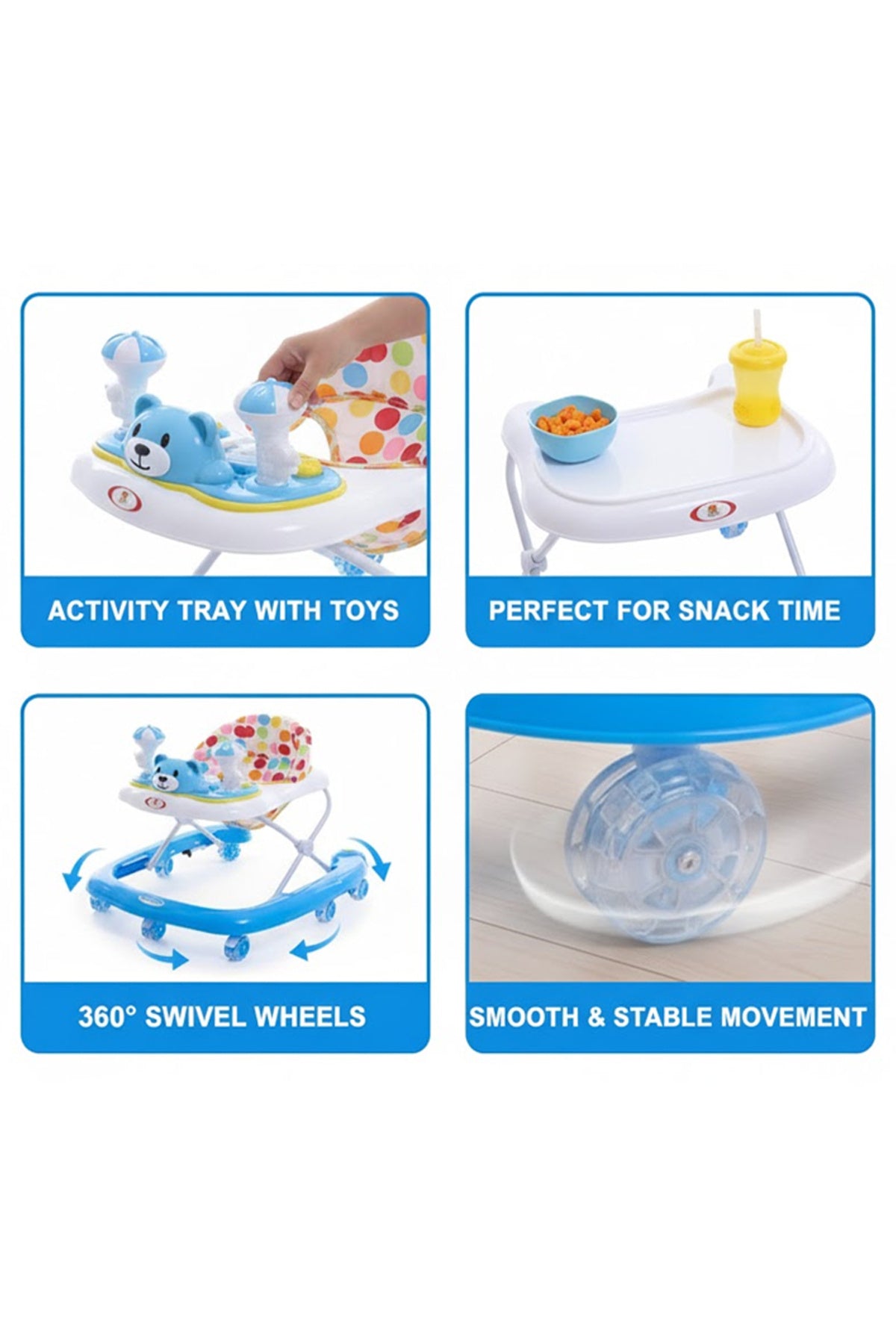 Star Babies - Baby Walker With Wheels - Blue