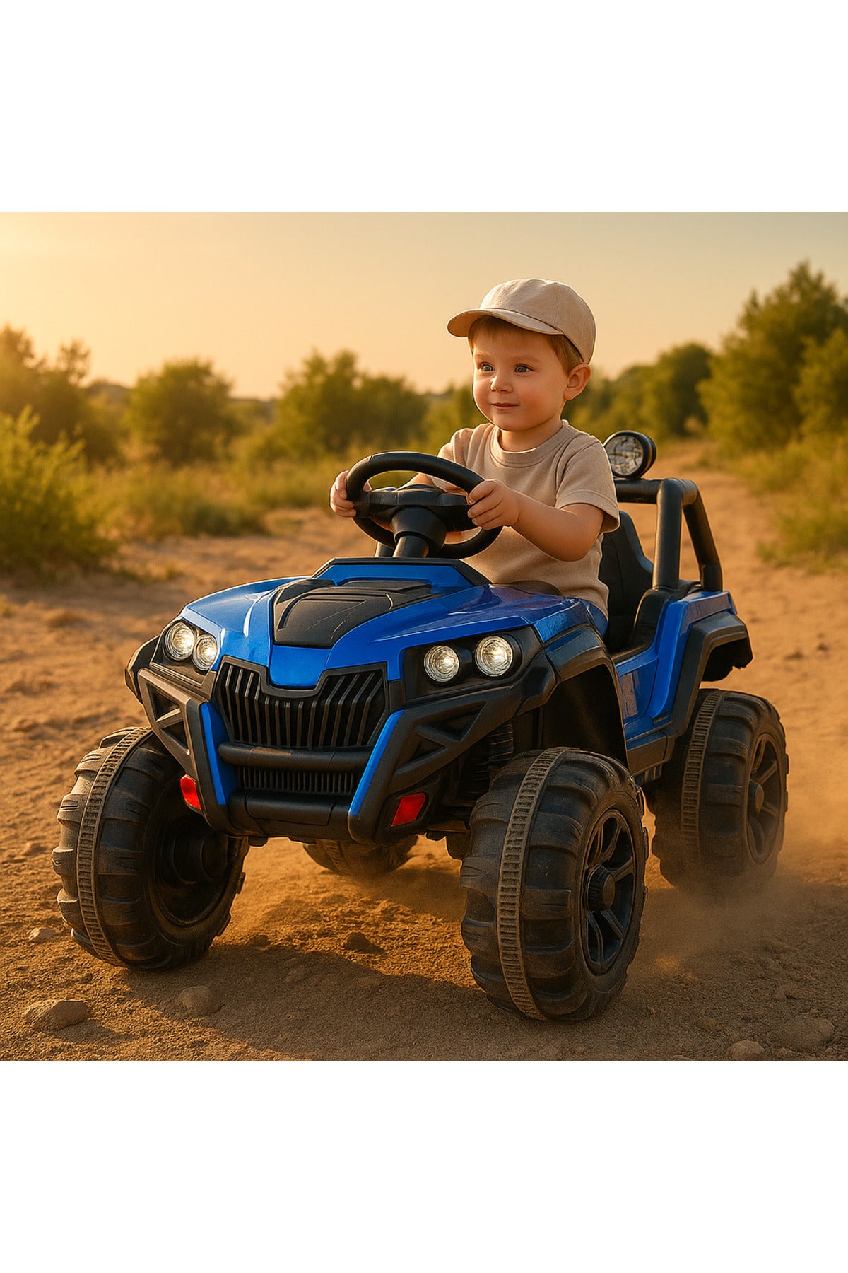 Urban Tots 2188 Ride On Jeep Rechargeable Battery Operated - black and blue
