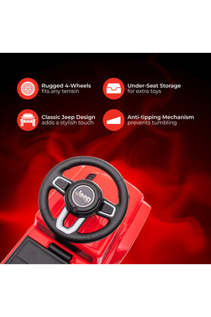 MOON Ride on Jeep Gladiator for Boys and Girls, 18-36 Months with Anti-Tipping Mechanism-Red