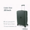 ELITE- Premium Hard-Shell Luggage 20 inch – Lightweight Spinner Suitcase – Dark Green