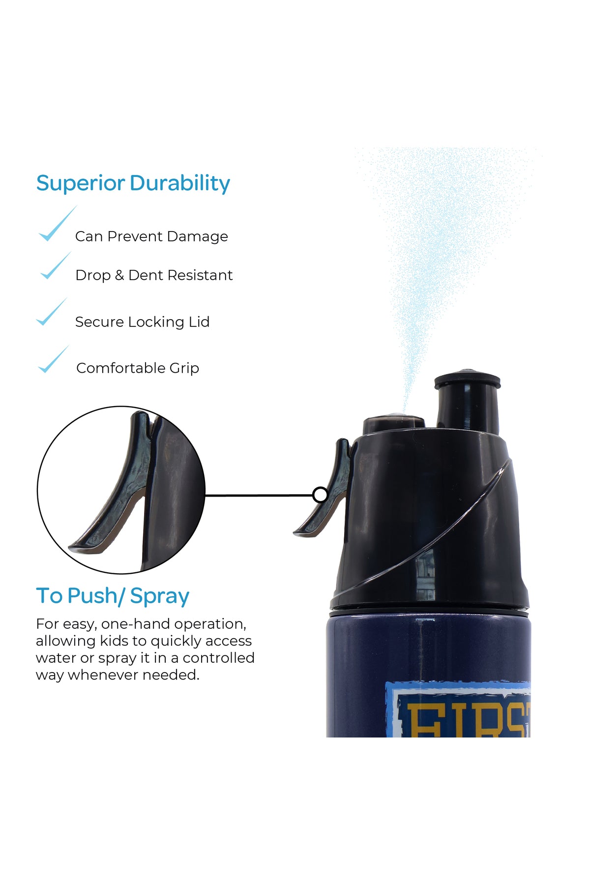 MOON Licensed Paw Patrol Kids Water Bottle with Mist Spray Nozzle Stainless Steel Bottle for Boys & Girls | School, Outdoor, Camping, Hiking | Spill-Proof Carry Loop | Ideal for Summers and Winters