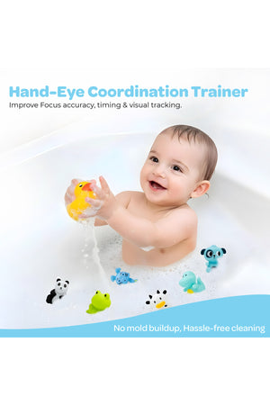 Moon  Splash and Play Baby Bath Toys with Squeaker for Toddlers -Pack of 7
