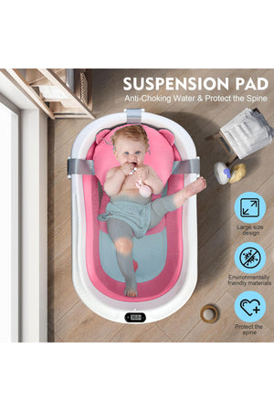 Star Babies - Baby Foldable Bathtub With Thermometer & Bathmat Set - Pink