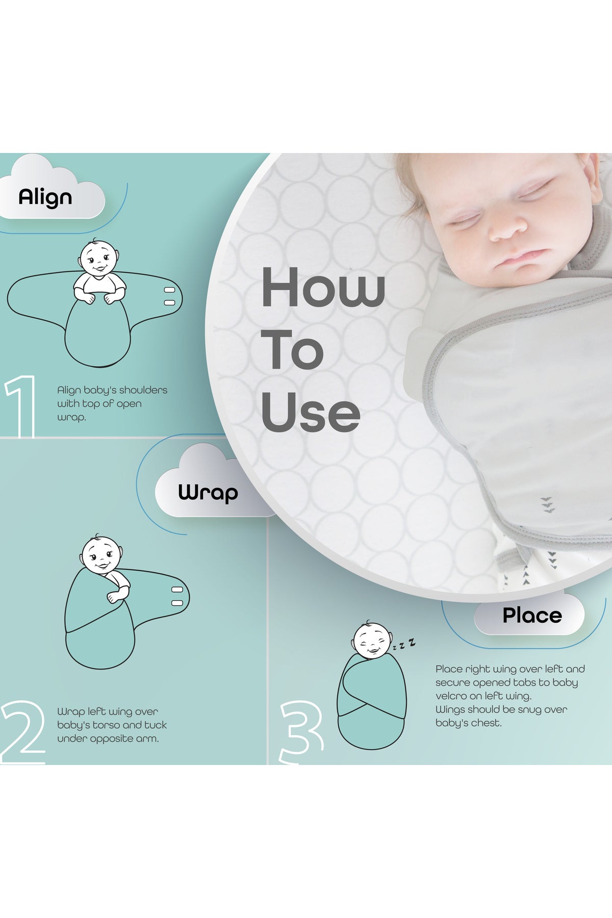MOON Organic  swaddle - Blue Rabbit