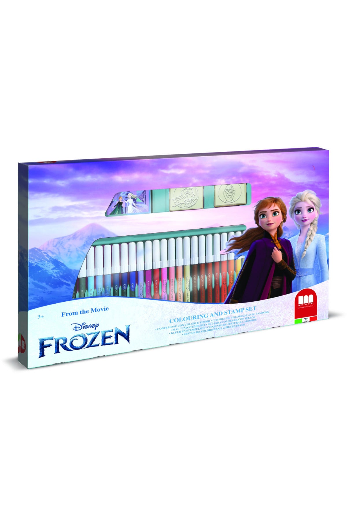 Disney Frozen II 36-Piece Art Set for Kids – 36 Felt Tip Pens, 3 Stamps, 1 Ink Pad & Coloring Book | Creative Stationery Gift Set for Girls & Boys