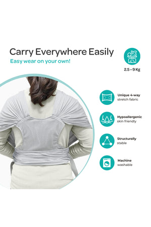 MOON KaryGo Baby Sling Carrier-Light Grey