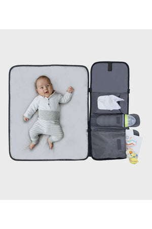 MOON Portable Diaper Changing Station -Waterproof Foldable Baby Travel Changing Bag kit -Light Grey