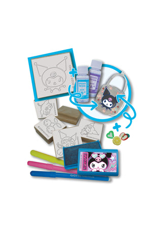 Multiprint Kuromi Crystal Art Set – Includes 2 Charms, 1 Mould Tray, 8 Markers, Ink Pad, 5 Stampers, Mixer Tube, Epoxy Resin Mix A&B, Glue & Stirrer – 100% Made in Italy
