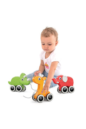 MOON Rolling Buddy Pull Along Toy Montessori Toys and Stacking Toys - Elephant