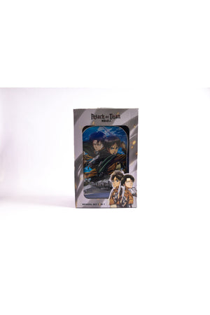 Attack On Titan 18" Trolley Bag Set With Lunch Bag, Pencil Case, Water Bottle & Lunch Box – Blue